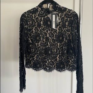 Alice and Olivia cropped beaded top